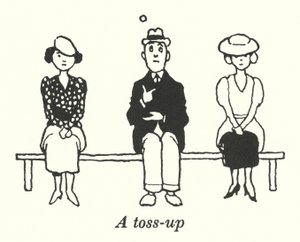 Um toss-up (litho) de William Heath Robinson