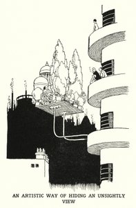 Uma Forma Artística de Esconder uma Vista Despercebida (litho) de William Heath Robinson