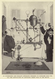 Um aparelho interessante e elegante projetado para superar uma vez por todas as dificuldades de transmitir ervilhas verdes para a boca