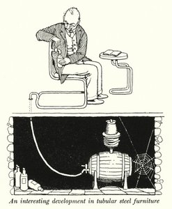 Um desenvolvimento interessante em mobiliário tubular de aço (litho) de William Heath Robinson