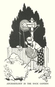Arqueologia no Back Garden (litho) de William Heath Robinson