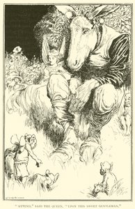 Atender, disse a rainha, sobre este doce cavalheiro de William Heath Robinson