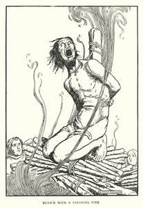 Queimado com um fogo de forro (litho) de William Heath Robinson