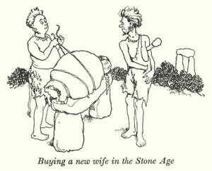 Comprar uma nova esposa na Idade da Pedra (litho) de William Heath Robinson