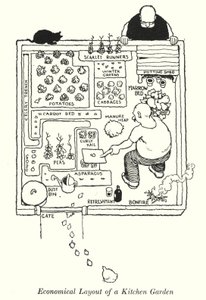Arranjo Económico de um Jardim de Cozinha (litho) de William Heath Robinson