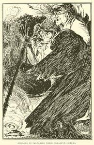Envolvido na preparação de seus encantos terríveis de William Heath Robinson