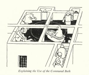 Explicando o Uso do Banho Comum (litho) de William Heath Robinson