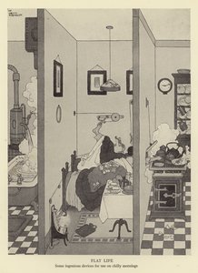 Vida plana, alguns engenhosos dispositivos para uso em manhãs frias de William Heath Robinson