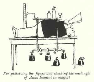 Para preservar a figura e verificar a investida de Anno Domini no conforto (litho) de William Heath Robinson