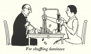Para baralhar dominó (litho) de William Heath Robinson