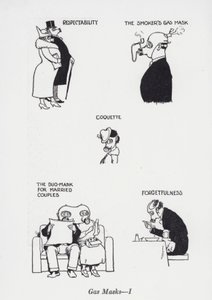 Máscaras de gás - I (litho) de William Heath Robinson