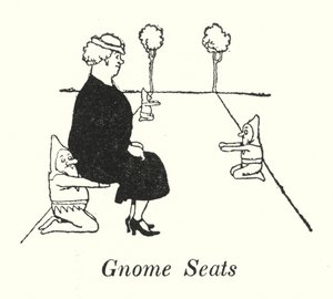 Assentos para Gnomos (litho) de William Heath Robinson