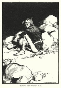 Tendo sido conduzido de volta (litho) de William Heath Robinson