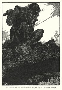 Ele fez com que fosse honrosamente enterrado em Blacksoile-valley (litho) de William Heath Robinson
