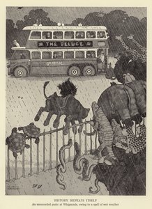 A história se repete, um pânico não registrado no Whipsnade, devido a um período de tempo úmido de William Heath Robinson