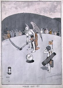 "Holed Out", uma ilustração de "The Bystander". de William Heath Robinson