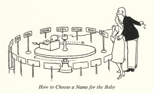 Como Escolher um Nome para o Bebê (litho) de William Heath Robinson