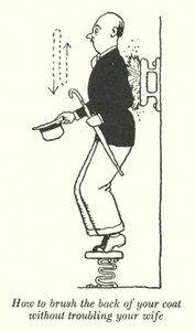 Como escovar as costas do seu casaco sem incomodar a sua mulher (litho) de William Heath Robinson