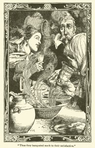 Ilustração para Dom Quixote (litho) de William Heath Robinson