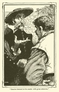 Ilustração para Dom Quixote (litho) de William Heath Robinson
