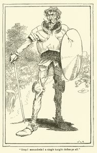 Ilustração para Dom Quixote (litho) de William Heath Robinson