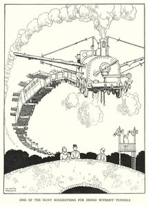 Ilustração para a Ribaldry Ferroviária de W Heath Robinson (litho) de William Heath Robinson