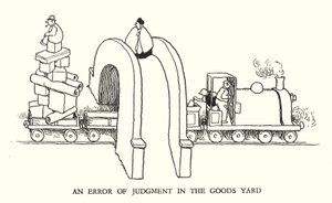 Ilustração para a Ribaldry Ferroviária de W Heath Robinson (litho) de William Heath Robinson