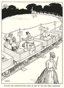Ilustração para a Ribaldry Ferroviária de W Heath Robinson (litho) de William Heath Robinson