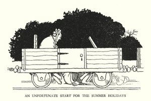 Ilustração para a Ribaldry Ferroviária de W Heath Robinson (litho) de William Heath Robinson