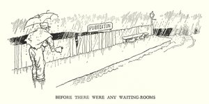Ilustração para a Ribaldry Ferroviária de W Heath Robinson (litho) de William Heath Robinson