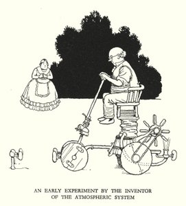 Ilustração para a Ribaldry Ferroviária de W Heath Robinson (litho) de William Heath Robinson