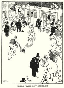 Ilustração para a Ribaldry Ferroviária de W Heath Robinson (litho) de William Heath Robinson