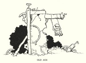 Ilustração para a Ribaldry Ferroviária de W Heath Robinson (litho) de William Heath Robinson