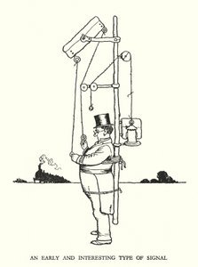 Ilustração para a Ribaldry Ferroviária de W Heath Robinson (litho) de William Heath Robinson