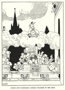 Ilustração para a Ribaldry Ferroviária de W Heath Robinson (litho) de William Heath Robinson