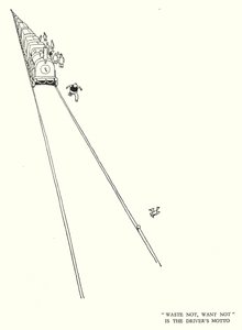 Ilustração para a Ribaldry Ferroviária de W Heath Robinson (litho) de William Heath Robinson