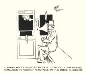 Ilustração para a Ribaldry Ferroviária de W Heath Robinson (litho) de William Heath Robinson