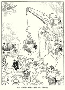 Ilustração para a Ribaldry Ferroviária de W Heath Robinson (litho) de William Heath Robinson