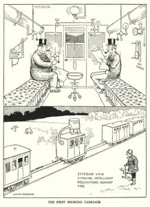 Ilustração para a Ribaldry Ferroviária de W Heath Robinson (litho) de William Heath Robinson