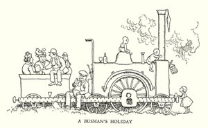 Ilustração para a Ribaldry Ferroviária de W Heath Robinson (litho) de William Heath Robinson