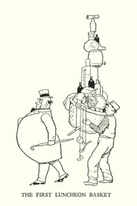 Ilustração para a Ribaldry Ferroviária de W Heath Robinson (litho) de William Heath Robinson
