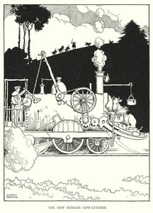 Ilustração para a Ribaldry Ferroviária de W Heath Robinson (litho) de William Heath Robinson