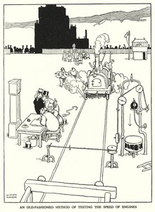 Ilustração para a Ribaldry Ferroviária de W Heath Robinson (litho) de William Heath Robinson