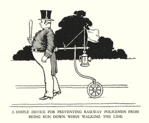 Ilustração para a Ribaldry Ferroviária de W Heath Robinson (litho) de William Heath Robinson