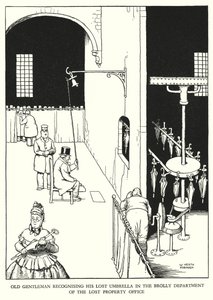 Ilustração para a Ribaldry Ferroviária de W Heath Robinson (litho) de William Heath Robinson