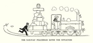 Ilustração para a Ribaldry Ferroviária de W Heath Robinson (litho) de William Heath Robinson