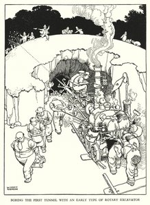 Ilustração para a Ribaldry Ferroviária de W Heath Robinson (litho) de William Heath Robinson