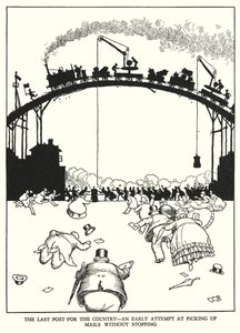 Ilustração para a Ribaldry Ferroviária de W Heath Robinson (litho) de William Heath Robinson