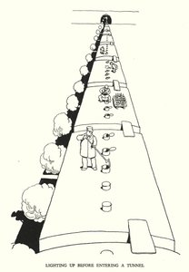 Ilustração para a Ribaldry Ferroviária de W Heath Robinson (litho) de William Heath Robinson