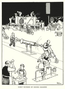 Ilustração para a Ribaldry Ferroviária de W Heath Robinson (litho) de William Heath Robinson
